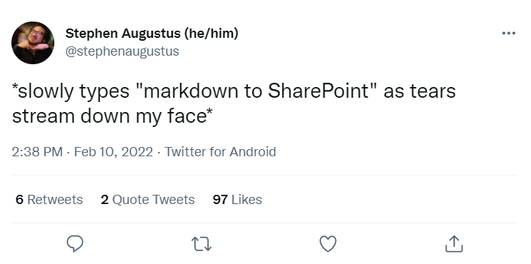 Stephen cries about markdown to powerpoint